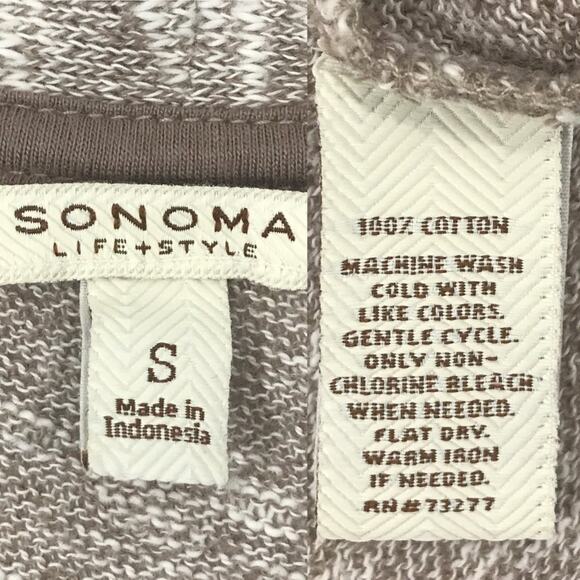 Sonoma Tan 100% Cotton Duster Sweater Small S - Picture 3 of 4